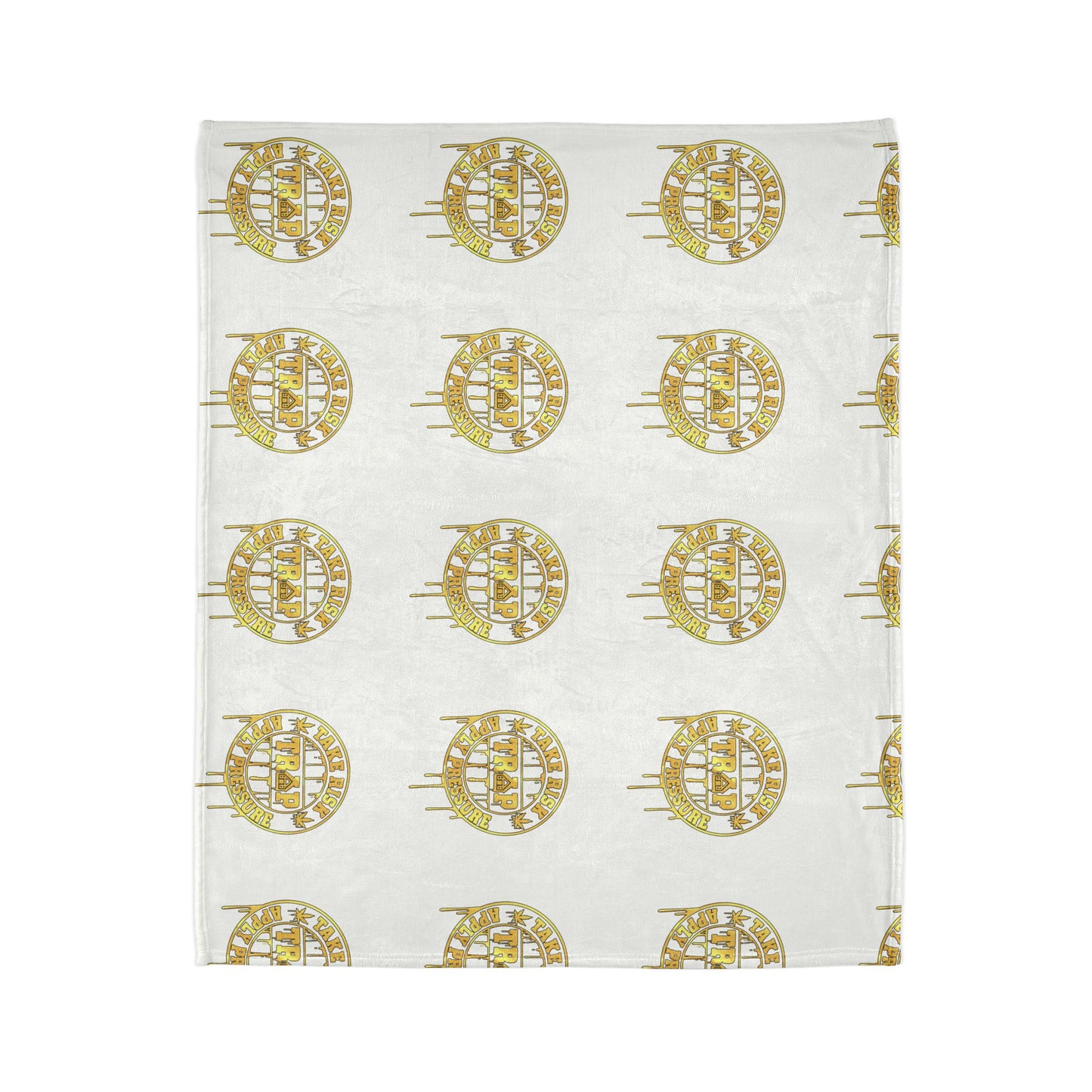 Gold Drip Cityscape Blanket — Soft Polyester Throw with Urban Skyline Pattern