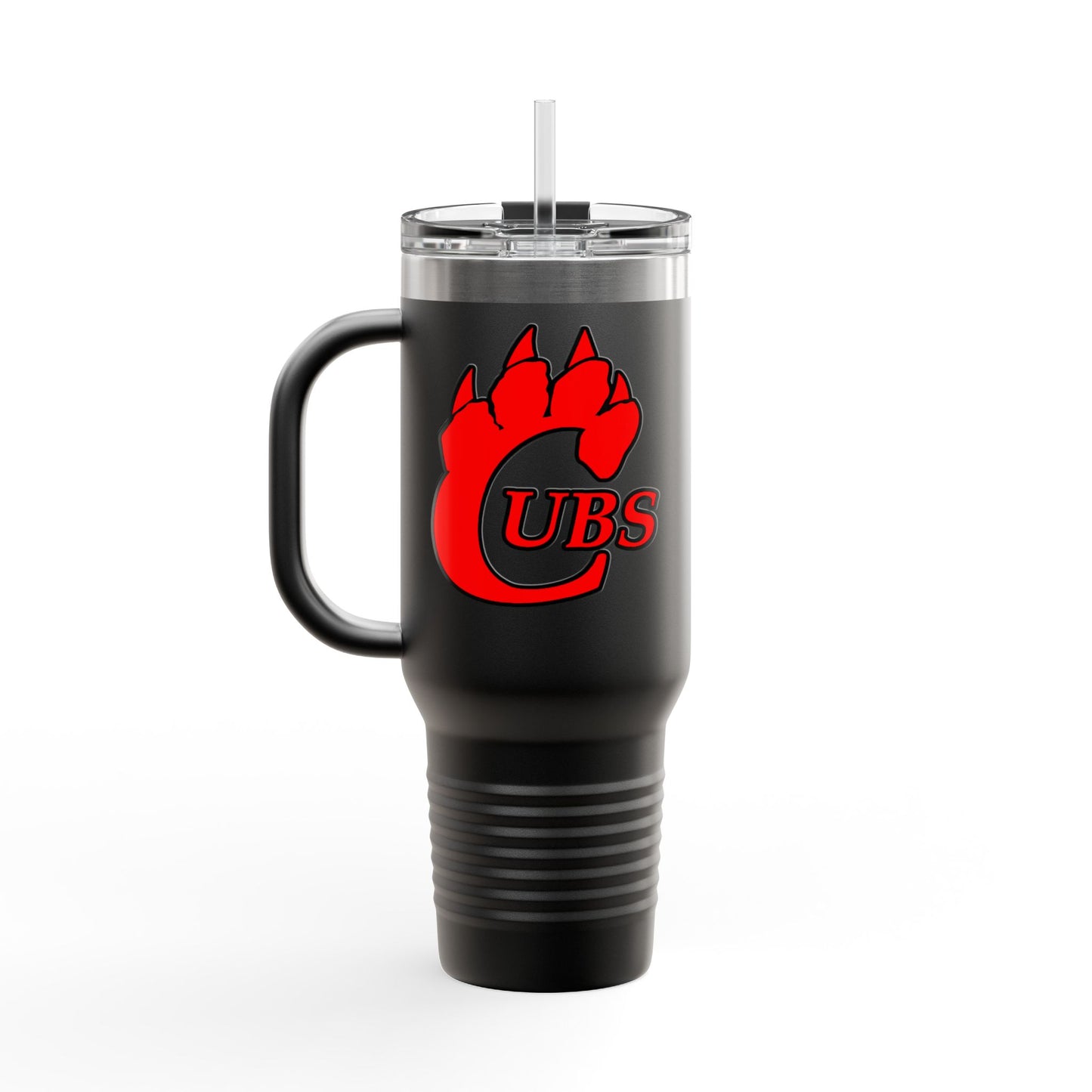 40oz Insulated Travel Mug — Red Cubs Paw Logo, Spill‑Proof Tumbler for Road, Game Days & Outdoor Adventures