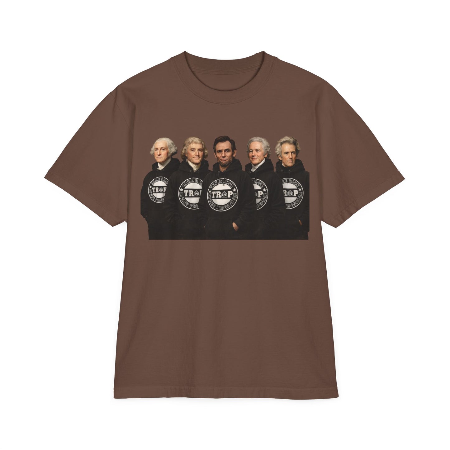 T-Shirt — 'Take Risk Apply Pressure' Graphic Tee (Founding Fathers Design)