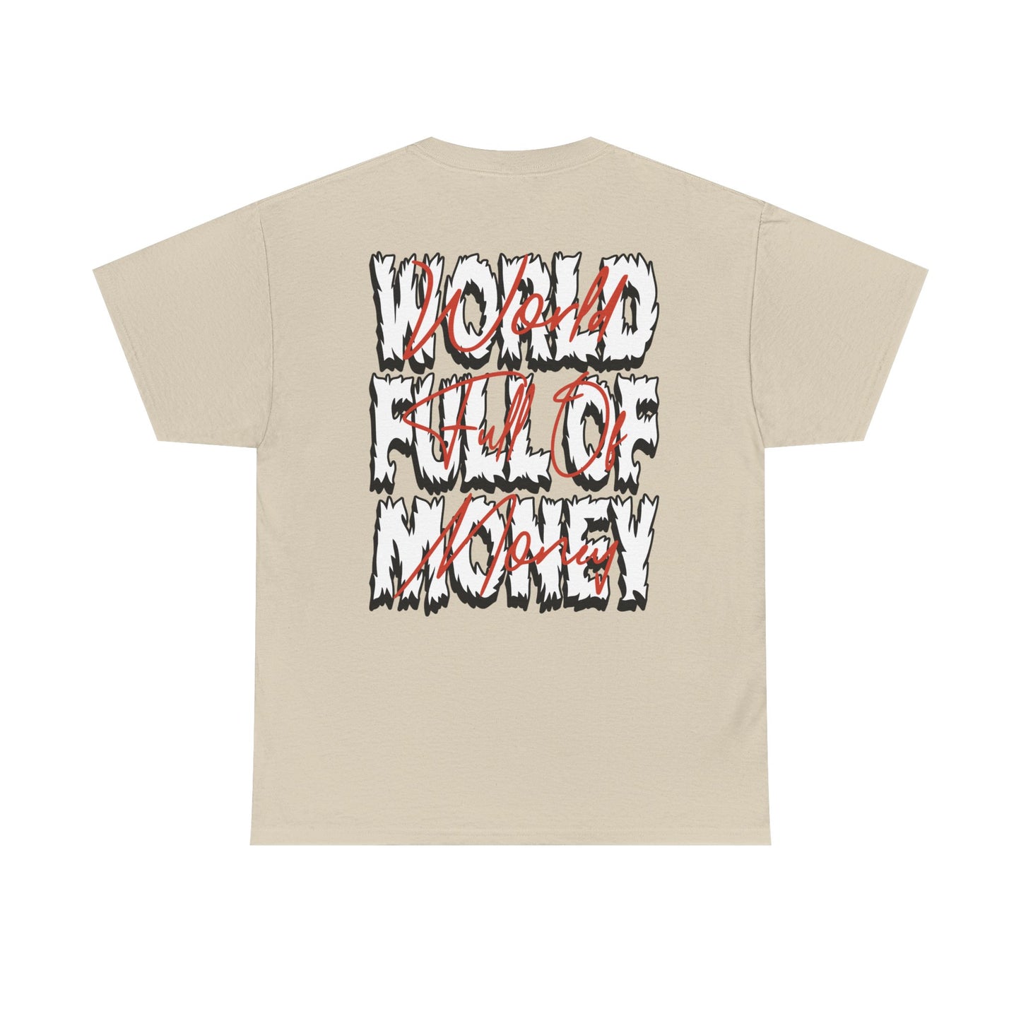 Trapstar "World Full of Money" Graphic Tee — Streetwear Earth & Flame Design