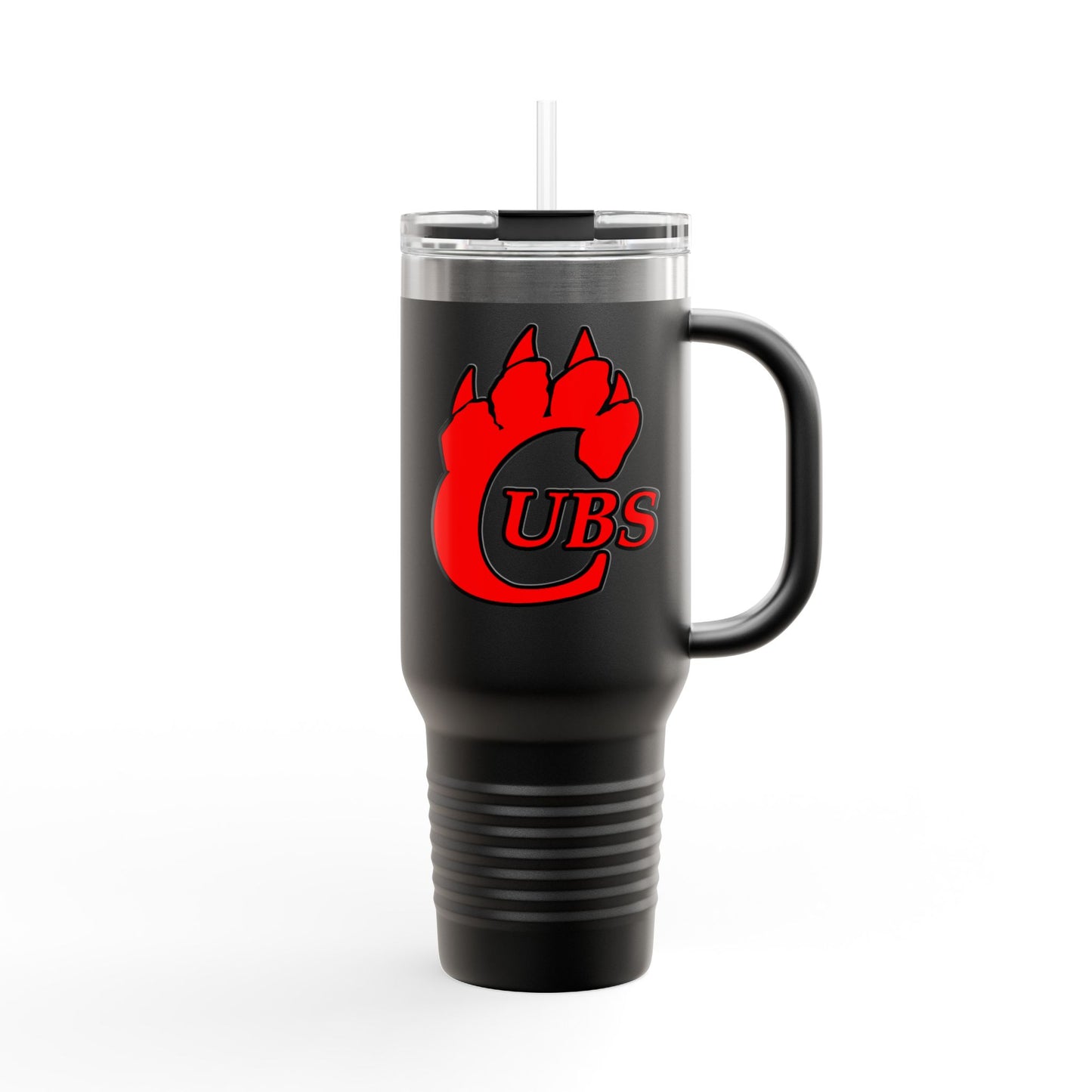 40oz Insulated Travel Mug — Red Cubs Paw Logo, Spill‑Proof Tumbler for Road, Game Days & Outdoor Adventures