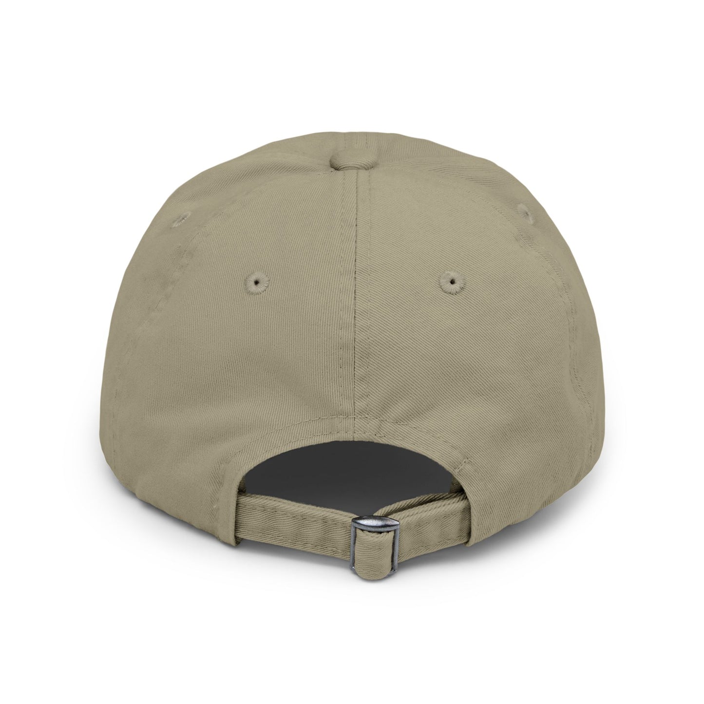 Distressed Black Dad Cap — Subtle 'Trap' Stamp Logo